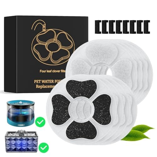 DEEIPET 8 Packs Cat Water Fountain Food Grade Replacement Filters & Sponges for 74oz, 135oz Automatic Pet Fountain Dog Water Dispenser - Image 1
