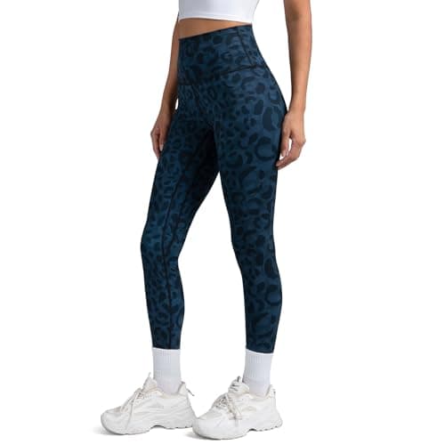 Colorfulkoala Women's High Waisted Tummy Control Workout Leggings Full Length Ultra Soft Yoga Pants 28" (S, Blue Leopard) - Image 1
