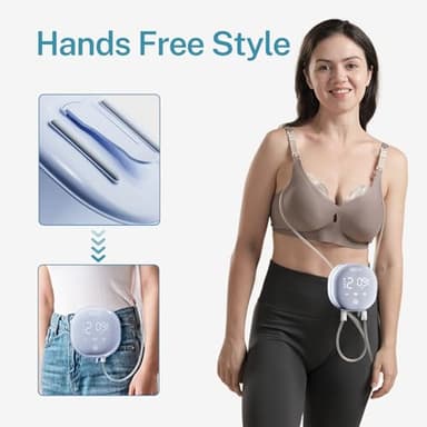 NCVI Wearable Breast Pump Hands Free with 21/24mm Flange, Portable Electric Automatic Breastfeeding Pump for Travel Work Equipped with Third-Generation Wearable Cups Non-Spill, On-The-go Size - Image 2