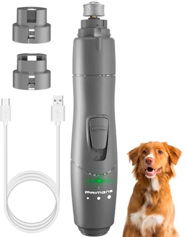 Dog Nail Grinder with LED Light – Quiet 2-Speed Pet Nail Trimmer for Small & Medium Dogs and Cats – Low Vibration Professional Nail File for Painless Claw Grooming - Image 1