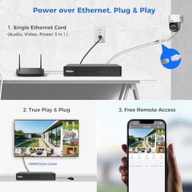 【Human Tracking+300°Pan 90°Tilt】 Hiseeu 4K PoE Security Camera System,Wired NVR Security Camera System w/8 * 5MP PoE PTZ Camera Outdoor&Indoor,2-Way Audio,Color Night Vision,7/24 Record - Image 7