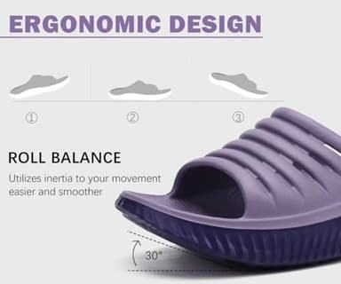 KuaiLu Womens Recovery Sandals Comfortable Plantar Fasciitis Arch Support Ladies Orthopedic Open Toe Slip On Running Sport Walking Slides Thick Athletic Cushion Slippers Summer Sliders Purple Size 9 - Image 6