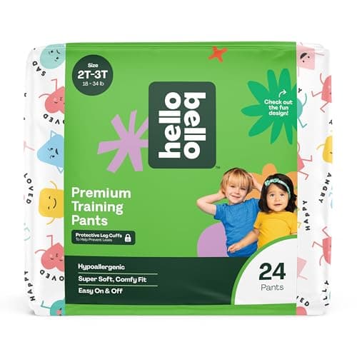Hello Bello Premium Training Pants 2T-3T, All About Feelings Design, 24ct Jumbo Pack - Image 1