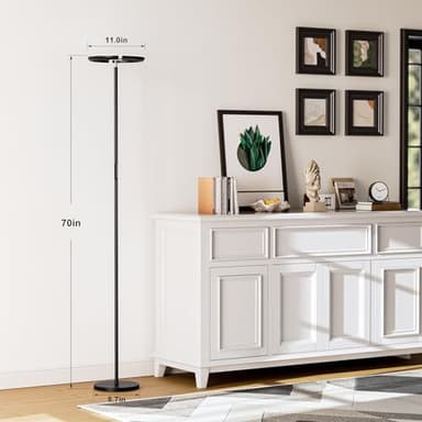 PreeOtti Floor Lamps for Living Room, 40W/2400LM Rotatable LED Floor Lamp with Touch & Remote Control, 70" Tall Standing Lamp Stepless Dimmable, Modern Torchiere Corner Lamp for Bedroom, Office - Image 5