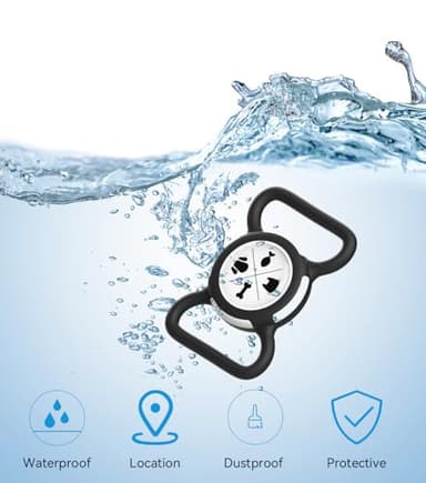 AmxminaID Waterproof Holder for Dog Collar, Tracker Protective Case, Holder for Dog Collar, Silicone Soft Lightweight (Black, Large) - Image 2