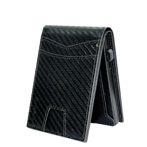 Sovirose Minimalist Mens Wallet, RFID Blocking Wallet for Men, Slim Bifold Money Clip Card Holder - Carbon Fiber - Image 1