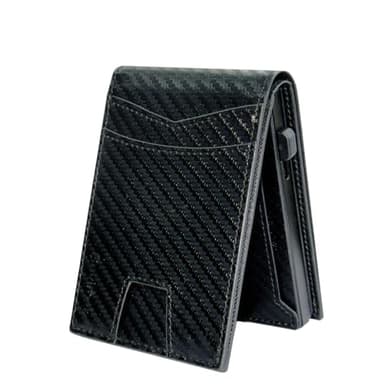 Sovirose Minimalist Mens Wallet, RFID Blocking Wallet for Men, Slim Bifold Money Clip Card Holder - Carbon Fiber - Image 1