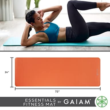 Gaiam Essentials Thick Yoga Mat Fitness & Exercise Mat with Easy-Cinch Carrier Strap, Purple, 72"L X 24"W X 2/5 Inch Thick, 10mm - Image 6
