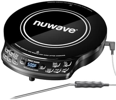 Nuwave Portable Induction Cooktop Diamond with Probe, Advanced Countertop Burner, 91 Temps from 100°F to 500°F, 12”Shatter-Proof Ceramic Glass & 6.5”Heating Coil, Ideal for RV Camp,Small Apt,Travel - Image 1