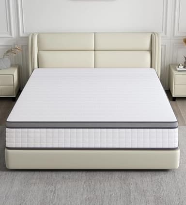 elitspace Queen Mattresses, 10 Inch Queen Size Mattress, Medium Firm Feel Memory Foam & Individual Pocket Springs, Pressure Relief & Support, Hybrid Mattress in a Box, CertiPUR-US Certified - Image 7