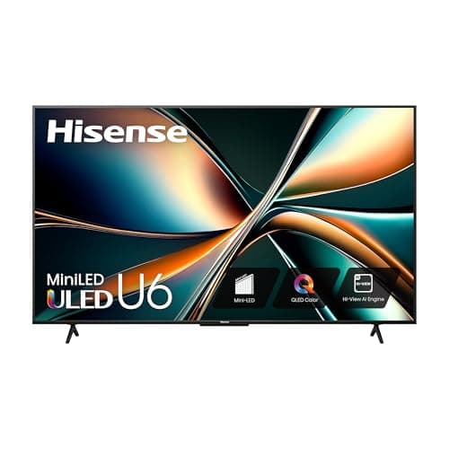 Hisense 65-Inch Class U6 Series Mini-LED ULED 4K UHD Google Smart TV (65U6N) - QLED, Motion Rate 240, HDR 10+, Full Array Local Dimming, Game Mode Plus, Alexa Compatibility - Image 1