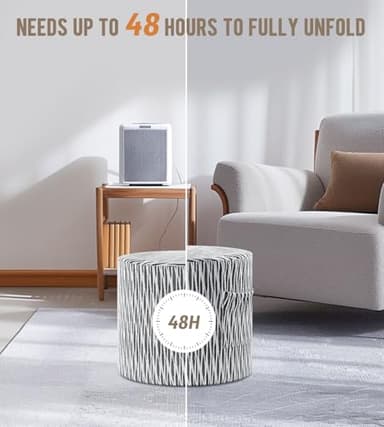 FAIORD Round Stuffed Pouf Ottoman, Footstool Ottoman for footrest, Floor Chair for Living Room Bedroom, Pouf Cushion with All-in-one Foam Filling - Image 7