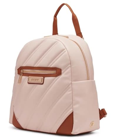 DKNY Solid Softside Backpack with Adjustable Straps, Rosewater, 14" - Image 2
