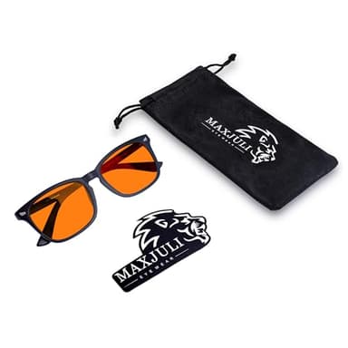 MAXJULI 99.9% Blue Light Blocking,Computer Reading/Gaming/TV/Phones Glasses for Women Men(Orange) 6001 - Image 4