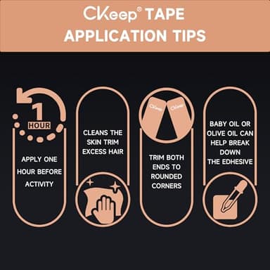 CKeep Uncut Kinesiology Tape(2 Rolls), Original Cotton Elastic Premium Athletic Tape,Latex Free Hypoallergenic, 2inch x 16ft, Beige - Image 4