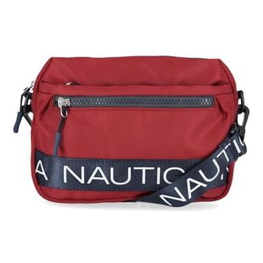 Nautica Nylon Bean Crossbody/Belt Bag with Adjustable Shoulder Strap, Cranberry - Image 1