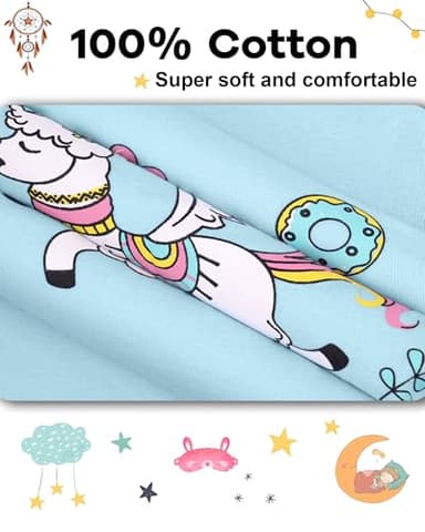 DAUGHTER QUEEN Girls Pajamas 18-24 Months Summer PJs Llama Pj Sets Baby Toddler 100% Cotton Short Sleeve Jammies Sleepwear Alpaca Clothes Outfits 18m/Mo 24m/Mth - Image 5