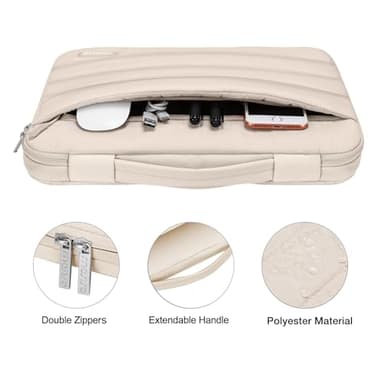 MOSISO Compatible with MacBook Air 15 inch Case 2025 2024 2023 Release M4 A3241 M3 A3114 M2 A2941 Touch ID, Plastic Hard Shell&Puffy Sleeve Bag&Keyboard Cover&Webcam Cover&Screen Film, Sand - Image 4