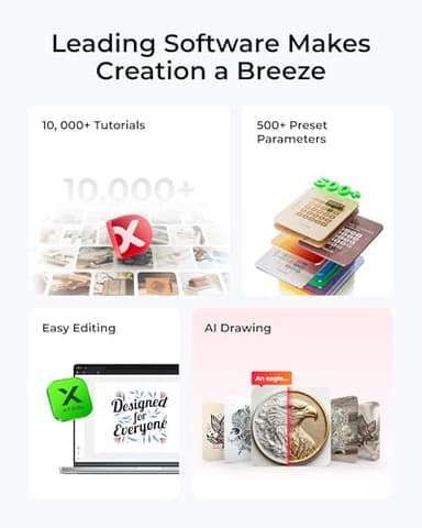 xTool S1 40W Laser Engraver and Cutter Machine with Air Assist & Honeycomb, 23.93" x 15.16" Bed Size, Beginner-Friendly, Laser Engravering Machine for Wood and Metal, Acrylic, etc. - Basic Bundle - Image 5