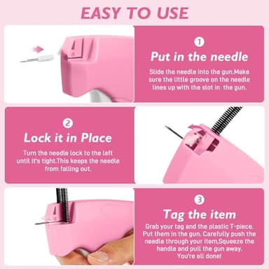 Stitch Gun for Clothing, Stitchy Gun Quick Clothes Fixer, Dress Tagging Gun-Includes 2,000 Black Fasteners & 2,000 White Fasteners & 6 Needles - Image 4