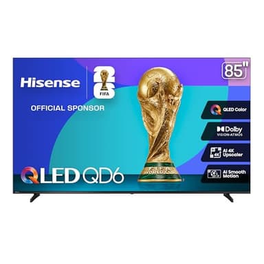 Hisense 85" Class QD6 Series (85QD6QF, 2025 Model) QLED 4K UHD Smart Fire TV, Voice Remote with Alexa, Dolby Vision, Dolby Atmos, Motion Rate 120, HDR 10+, Game Mode Plus, MEMC, VRR, ALLM - Image 1