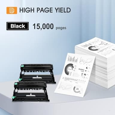 DR-830 DR830 Drum Unit Black 2 Pack Compatible Replacement for Brother DR830 DR 830 DR-830 for HL-L2400D L2405W L2460DW L2460DWXL L2865DW L2480DW DCP-L2640DW MFC-L2807DW L2820DW L2820DWXL Printer Ink - Image 5