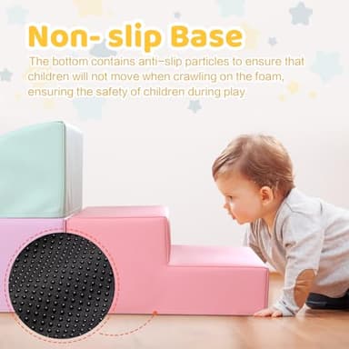 Hoohtoot Foam Climbing Blocks for Toddler: with 4-Piece PU Leather Climbing Toys and a Ball Pit - Foam Ball Pit for Toddlers - Climbing Toys Indoor for Kids Crawling (Purple Climbing Blocks) - Image 3