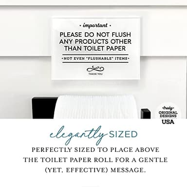 Reilly Originals 3.5x5 Inch Do Not Flush Rules Bathroom Sign ~ Ready to Stick ~ Premium Finish, Durable - Image 2