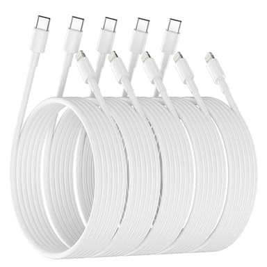 USB C to Lightning Cable [Apple MFi Certified] - 5 Pack 6FT Type C to Lightning Cable Power Delivery Fast Charging iPhone Charger for iPhone 14 13 12 11 Pro Max XR XS X 8 SE - Image 1