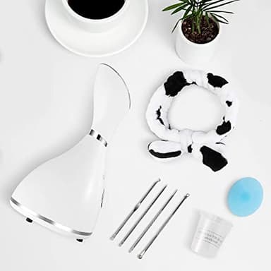 GETANYE Nano Ionic Face Steamer - 10X Penetration for Facial, Unclogs Pores, Moisturizing Spa Humidifier with Free Blackhead Remover Kit, Hair Band, Face Brush - Image 6