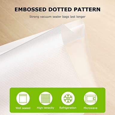Bonsenkitchen Precut Vacuum Bags 100 Quart 8" x 12", BPA Free, Commercial Grade Textured Food Sealer Bag, Thick Embossed Bags for Storage and Sous Vide Cooking VB3205 - Image 8