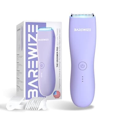 BAREWIZE Bikini Trimmer for Women, Legs & Pubic Hair Trimmer | Waterproof, Type-C Rechargeable, LED Light, Replaceable Blade, Electric Razors for Women, Womens Body Shaver (Lilac Purple) - Image 1