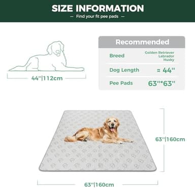 FXW Washable Pee Pads for Dogs, Puppy Pads with Super Absorbent, Specifically Designed for FXW Rollick/Homeplus 24inch 8 Panels Dog Playpen, 63" Square, Khaki, 1 Pack - Image 3