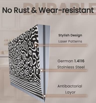 Knife Set, 15 Pieces Kitchen Knife Set with Built in Sharpener, High Carbon German Stainless Steel Knife Block Set, Dishwasher Safe - Image 5