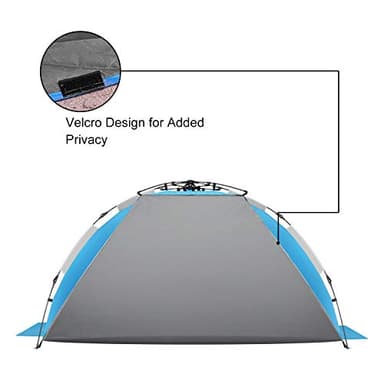 Oileus X-Large 4 Person Beach Tent Sun Shelter - Portable Sun Shade Instant Tent for Beach with Carrying Bag, Stakes, 6 Sand Pockets, Anti UV for Fishing Hiking Camping, Waterproof Windproof, Blue - Image 6
