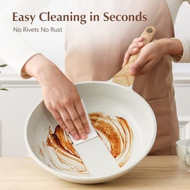SENSARTE Nonstick Ceramic Frying Pan Skillet with Lid, 11 Inch Omelet Pan, Healthy Non Toxic Chefs Pan, Induction Compatible Egg Pan with Heat Resistant Handle, Free of Intentionally Added PFAS/PTFE - Image 6