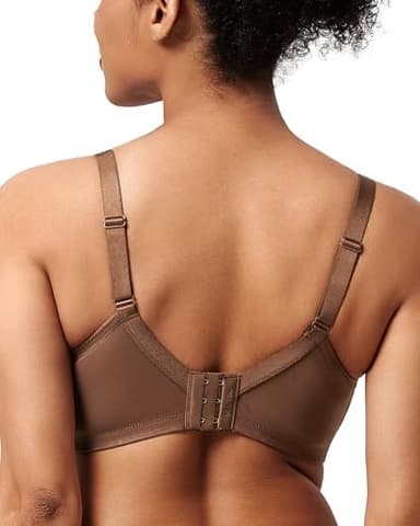 HSIA Minimizer Bras for Women Enchante Full Coverage Underwire Bras Plus Size Lifting Floral Lace Bra for Heavy Breast Coffee Brown - Image 3