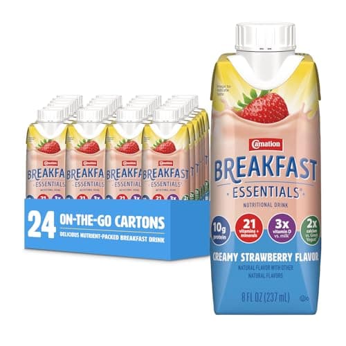 Carnation Breakfast Essentials Ready-to-Drink Creamy Strawberry, 8 FL OZ Carton,8 Fl Oz (Pack of 24) - Image 1