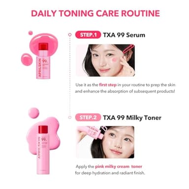 APRILSKIN TXA+Niacinamide 99 Pink Milky Toner | 99% High-Purity TXA 3%+ Niacinamide 5% | Highly Concentrated Cream Toner | Deep Moisturizing Formula for Dull Skin | 5.07 fl.oz. - Image 7