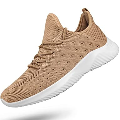 Feethit Womens Slip On Walking Shoes Non Slip Running Shoes Breathable Workout Shoes Lightweight Gym Sneakers Sandy Size 9 - Image 1