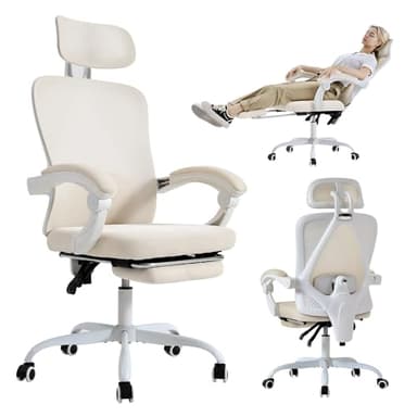 Ergonomic Office Chair with Retractable Footrest, 400LBS Capacity,Synchronized Armrest, Breathable Mesh, Adjustable Lumbar Support - Image 1