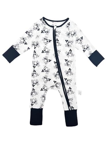 Bow Dream Baby Boy Romper Jumpsuit Bamboo Rayon Baby girl Clothes Baby Romper Clothing Newborn-24 Months Dusty Blue Rainbow Cartoon Mouse 6-12 Months - Image 2