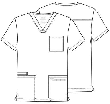 Cherokee Men's V-Neck Top Traditional fit with 4 Pockets, Ultra Soft, Durable, Fade Resistant, 2-Way Stretch Fabric - WW695, M, Black - Image 6