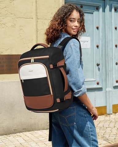 LOVEVOOK 40L Travel Backpack for Women, TSA Approved Carry On Backpack with 3 Packing Cubes, Personal Item Bag Fits 17" Laptop, Water-resistant Carry On Bag for Airplanes - Image 2