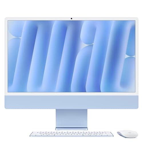 Apple 2024 iMac All-in-One Desktop Computer with M4 chip with 10-core CPU and 10-core GPU: Built for Apple Intelligence, 24-inch Retina Display, 16GB Unified Memory, 512GB SSD Storage; Blue - Image 1