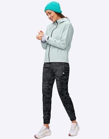 G Gradual Women's Fleece Lined Joggers High Waisted Water Resistant Thermal Winter Sweatpants Running Hiking Pockets(Grey Camo, XS) - Image 6