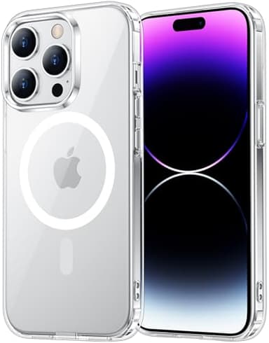 Temdan for iPhone 14 Pro Max Case Clear, [Compatible with Magsafe][Anti-Yellowing][Military-Grade Protection] Shockproof Slim Magnetic Phone Case Cover, Transparent - Image 1
