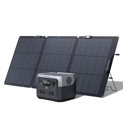 EF ECOFLOW RIVER 2 Max Solar Generator 512Wh Long-life LiFePO4 Portable Power Station& 160W Solar Panel for Home Backup Power, Camping & RVs 100% Charged in 60m with 3000+ Cycles & Up to 1000W Output - Image 1