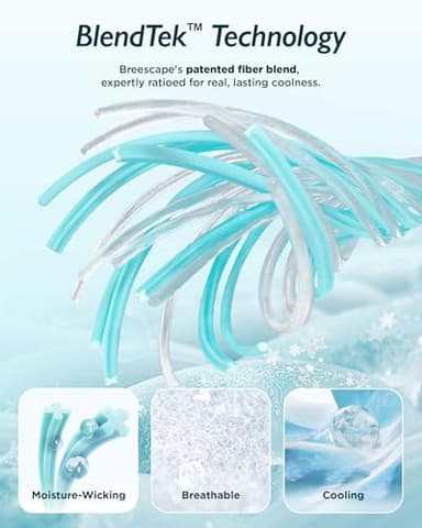 Breescape Cooling Comforter King Size - BlendTek™ Q-Max>0.46 Tech, Breathable Blanket for Hot Sleepers & Night Sweats Relief, Premium Lightweight Summer Bedding, 106x96 Inches, Twilight Blue - Image 5