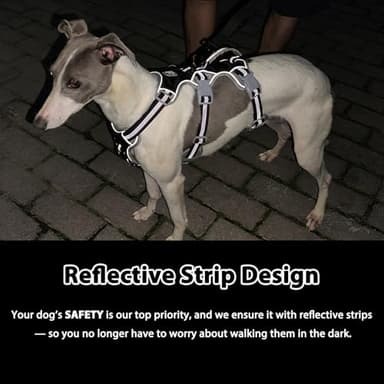Huntboo Escape Proof Dog Harness, Escape Artist Harness, Reflective Harness with Padded Handle, Breathable, Durable, Adjustable Vest for Medium Dogs Walking, Training, and Running Gear (Black, M) - Image 5